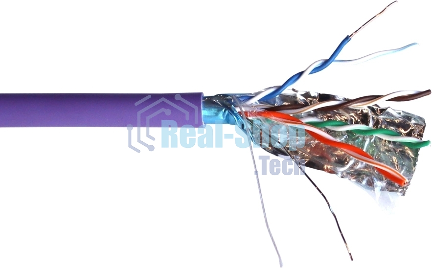 Кабель информационный Lanmaster TWT-5EFTP-NGLS cat.5e FTP 4 пары 24AWG нг(А)-LS внутренний 305м фиолетовый