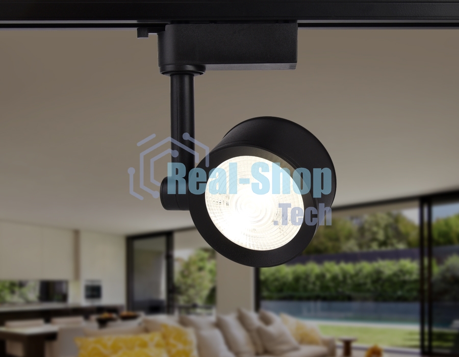 Трековый однофазный светодиодный светильник Ambrella light GL6392 BK черный LED 12W 4200K 24°
