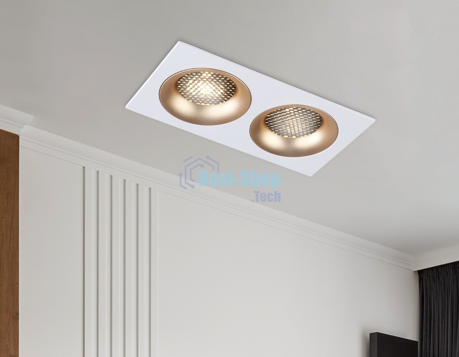 Светильник встраиваемый Ambrella light TN102733/2 WH/GD белый/золото GU5.3 175*92*23