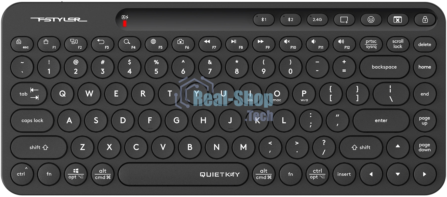 Клавиатура беспроводная A4Tech Fstyler FBK36C AS, USB, Bluetooth/Радиоканал, черный