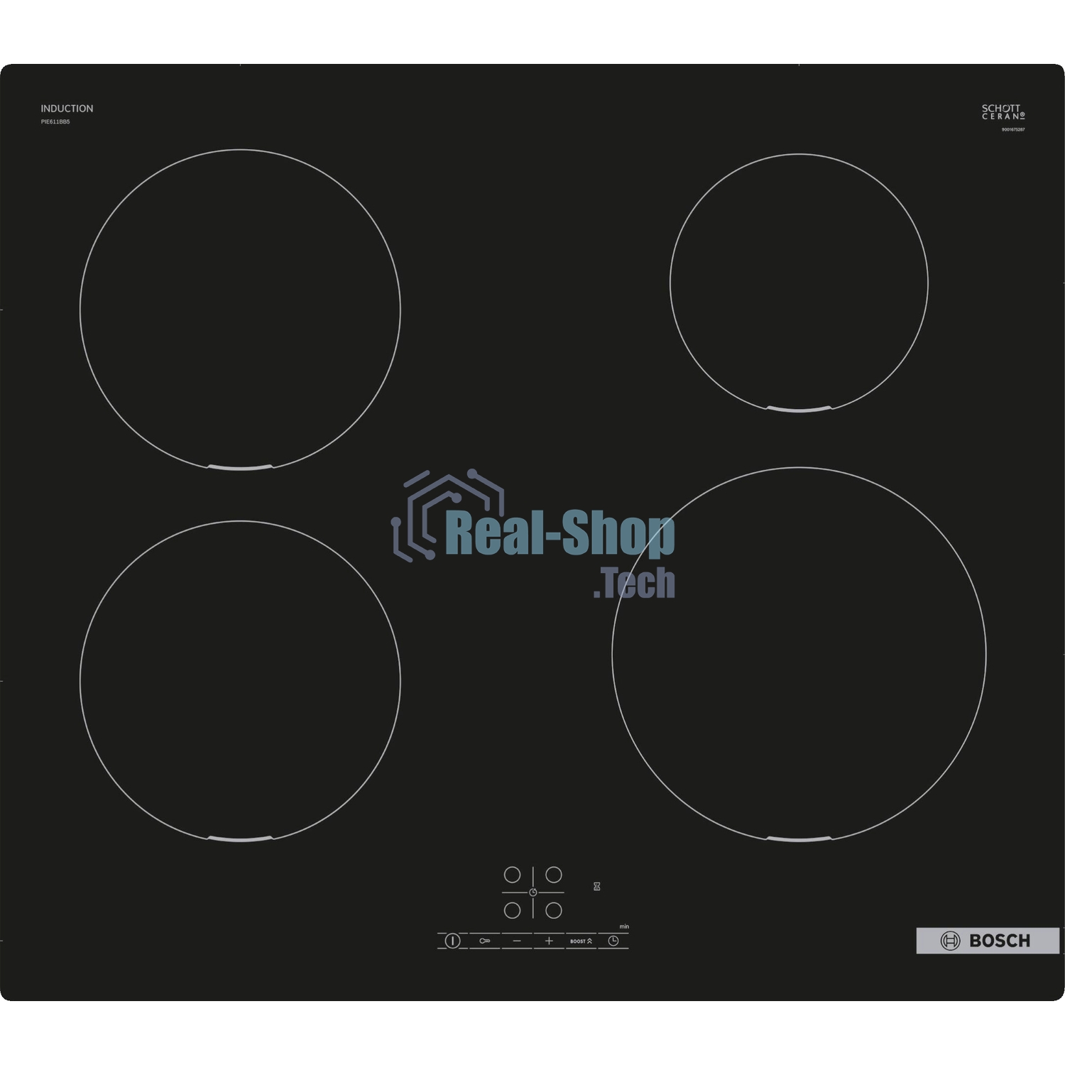 Индукционная варочная панель Bosch Serie 4 PUE611BB5E, индукционные, независимая, черный