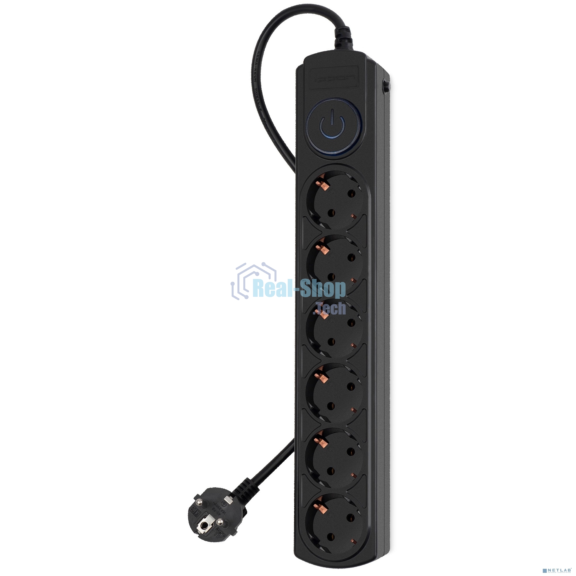 Сетевой фильтр Ippon BK-6-EU-3-10-B 3 м (6 розеток) черный (коробка)