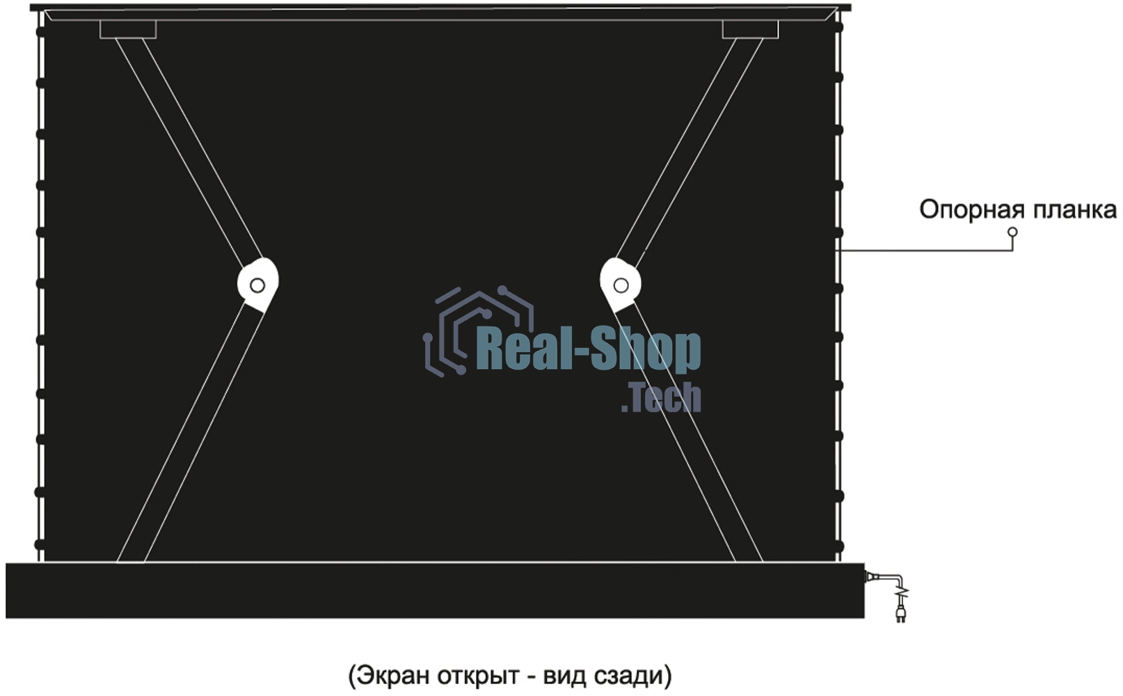Экран Cactus 125x221 см FloorRising CS-PSFRALR-221X125 16:9 напольный рулонный черный (моторизованный привод)