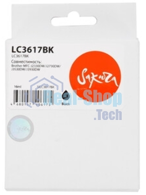 Картридж струйный Sakura LC3617BK для Brother, черный, 16 мл., 550 к.