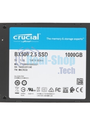 Накопитель SSD Crucial BX500, 1Tb, SATA III, 2.5