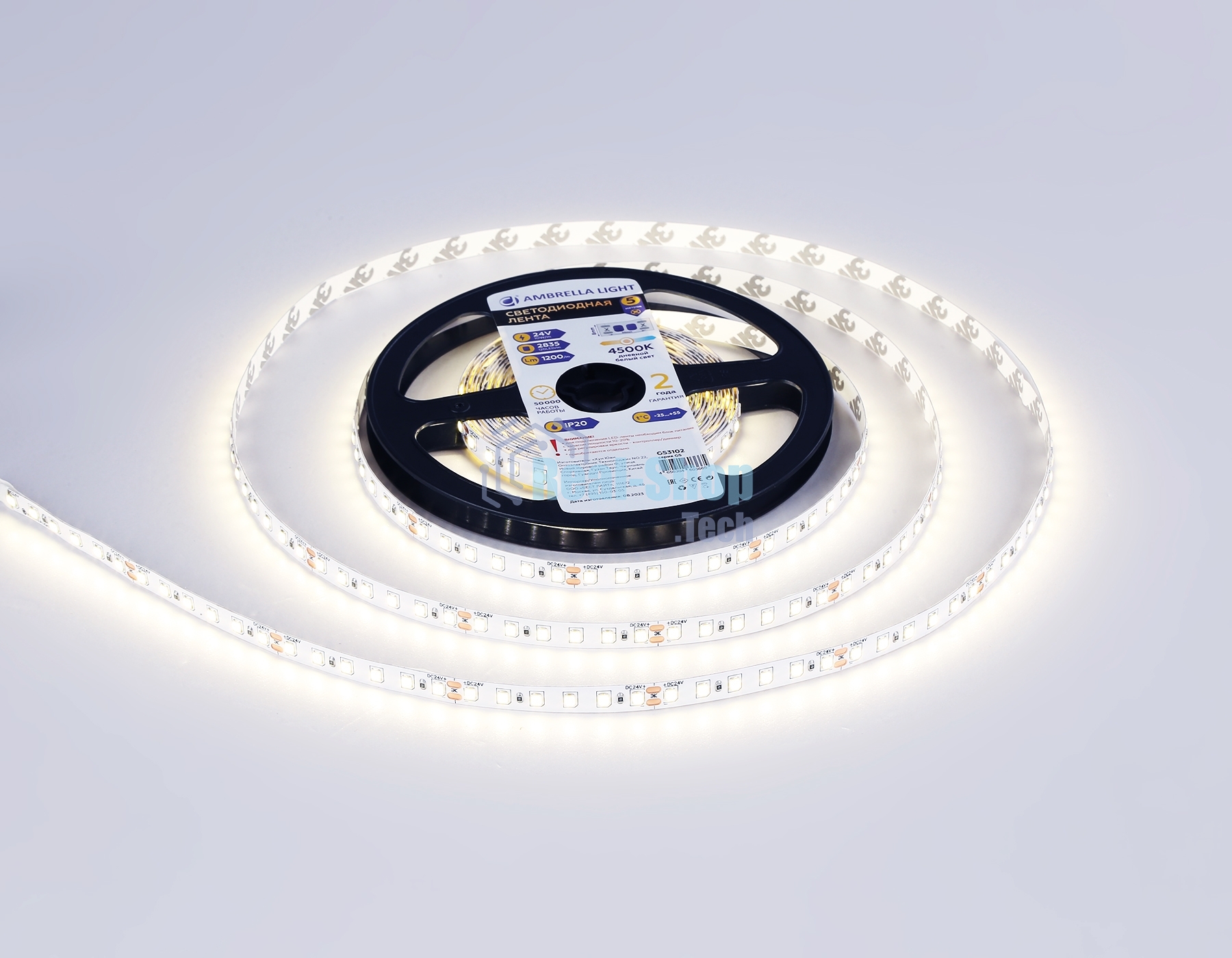 Светодиодная лента Light GS3102 2835 120Led /10W m/ 24V IP20 4500K 5m