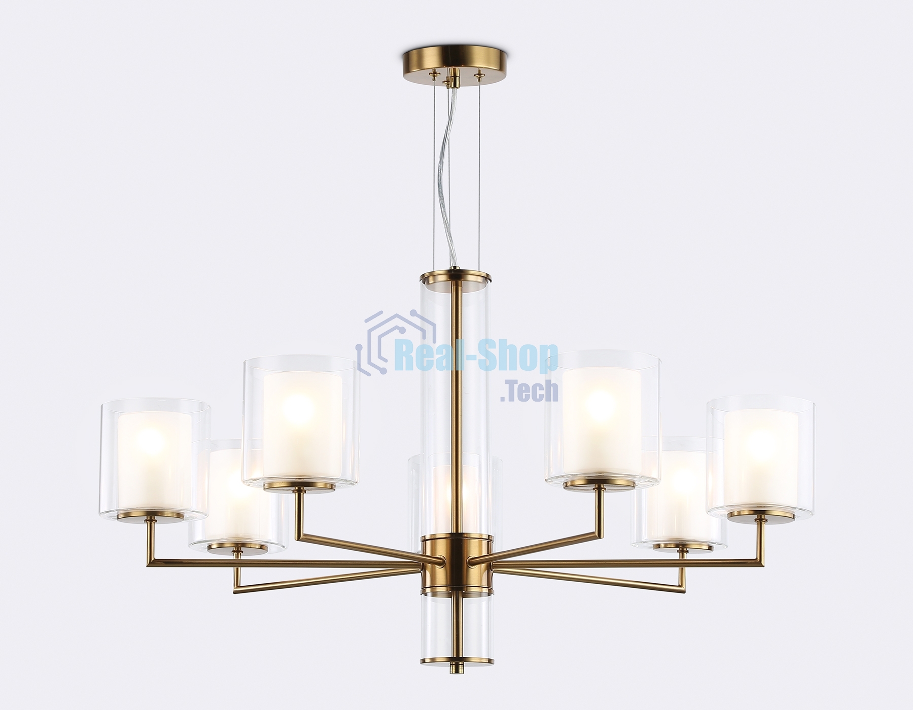 Люстра Ambrella light LH56013/7 BS/FR латунь/белый матовый E14*7 max 40W D790*1260