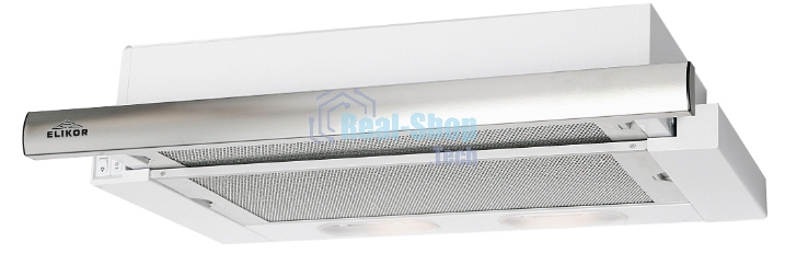 Вытяжка встраиваемая Elikor Интегра 50П-400-В2Л белый/нержавеющая сталь, 50 см, 400 куб. м/ч, 57 дБ