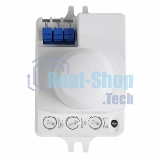 Датчик движения Rexant настенно-потолочный микроволновый ДДНПМ 01, 180°/360º, 1200 Вт, 10-2000 Лк, 3-10 м, 10-900 сек. 5,8 ГГц