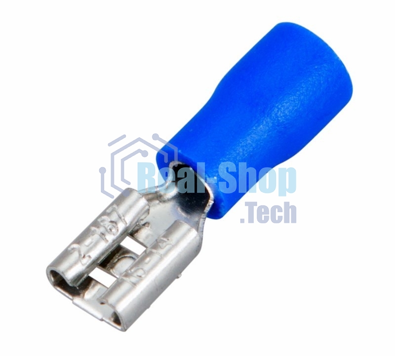 Клемма плоская Rexant, изолированная гнездо - 5.6 мм, 1.5-2.5 мм², (РПи-м 2.5-(4.8)/РПИм 2-5-0,8/FDD2-187(5)), в упак. 10 шт.