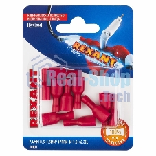 Клемма плоская Rexant, полностью изолированная гнездо - 7.4 мм, 0.5-1.5 мм², (РППи-м 1.5-(6.3)/FDFD1.25-250), в упак. 10 шт.