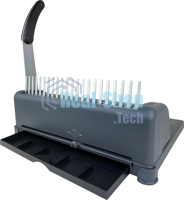 Переплетчик ГЕЛЕОС БП-12 на пластиковую пружину, А4, ручная перфорация 12 листов, переплет макс до 500 л., глубина перфорации 3,5-5,5 мм