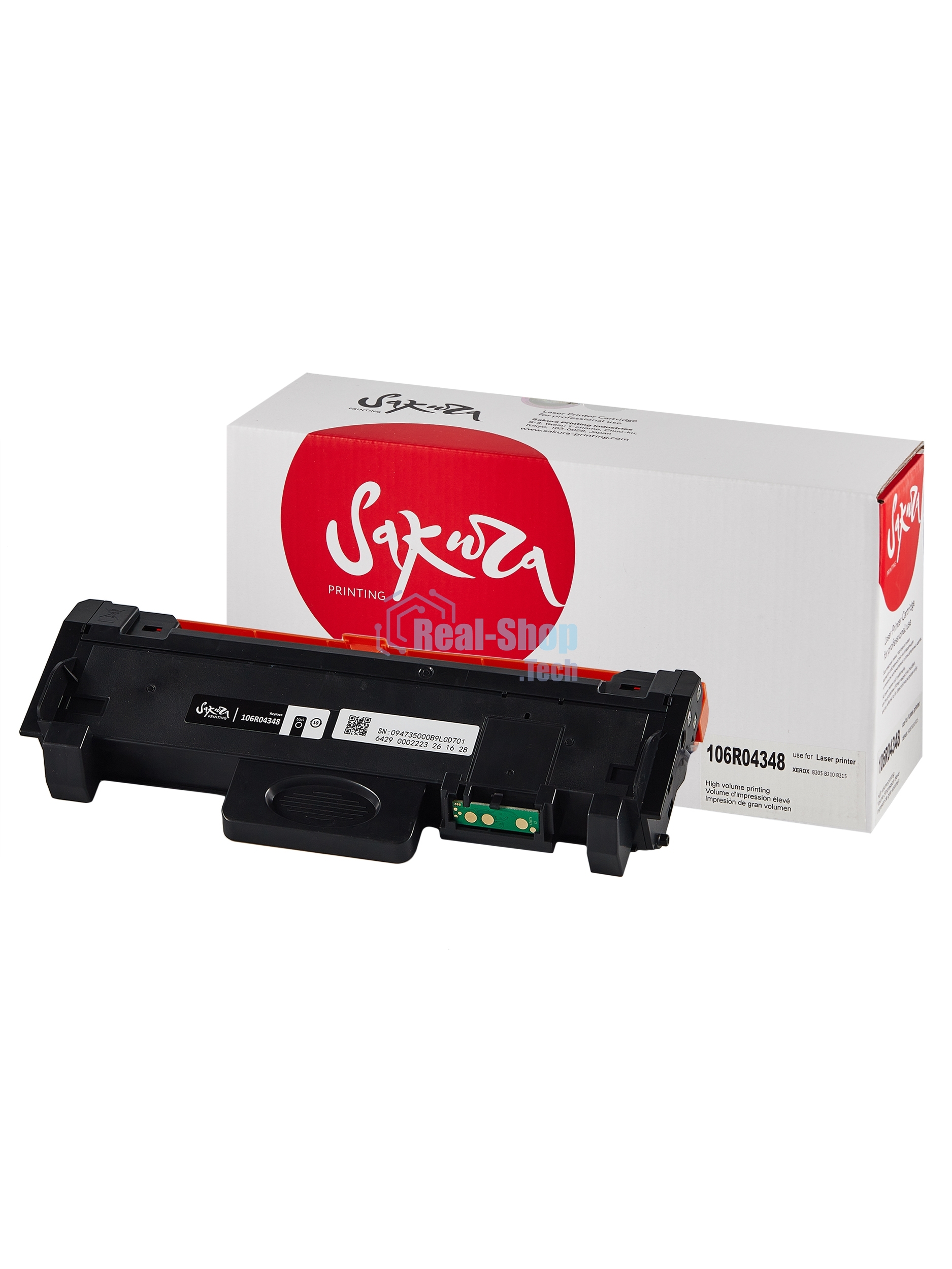 Картридж лазерный Sakura 106R04348 для Xerox, черный, 3000 к.