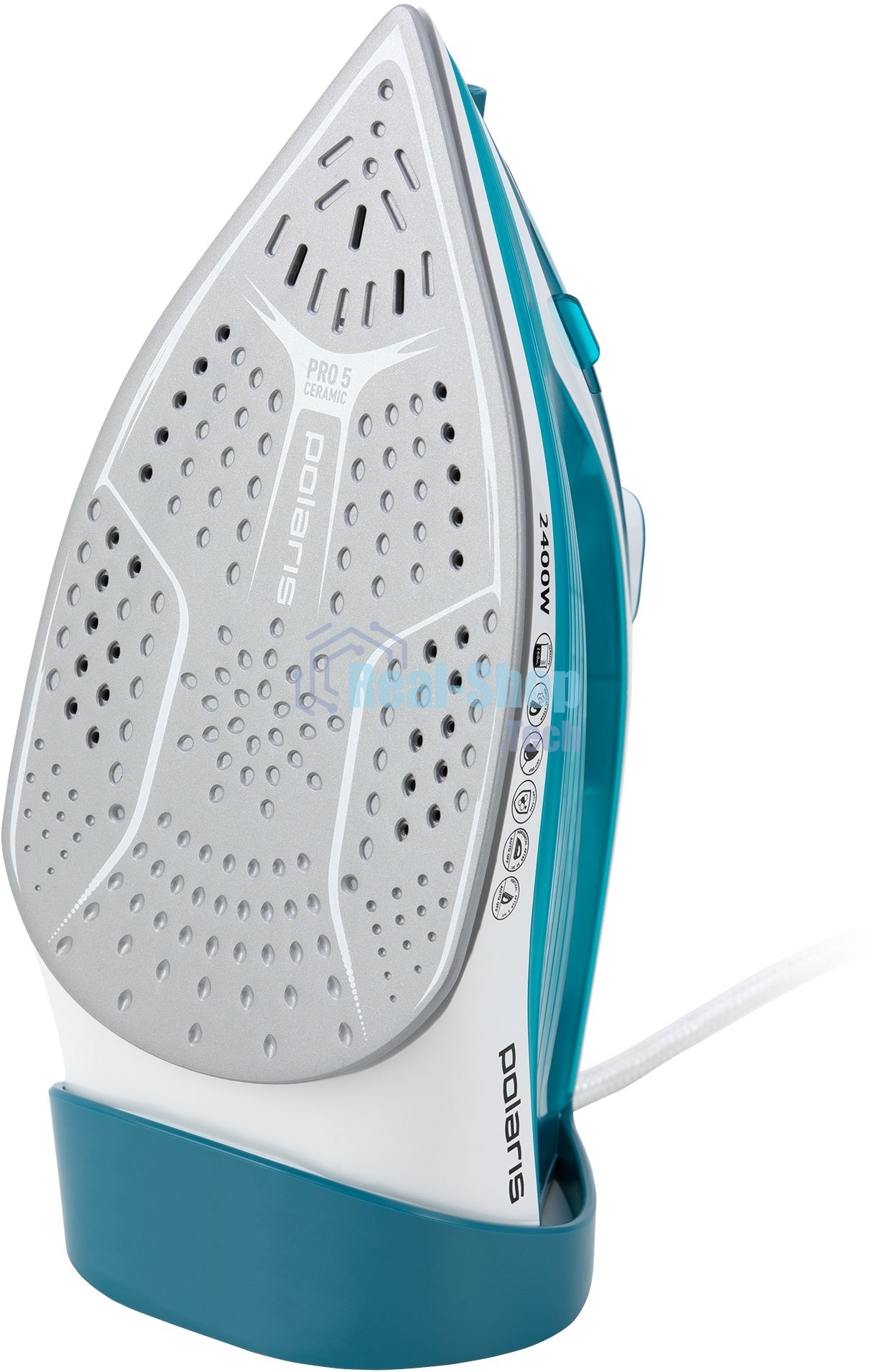 Утюг Polaris PIR 2487AK 3m бирюзовый/белый 2400Вт