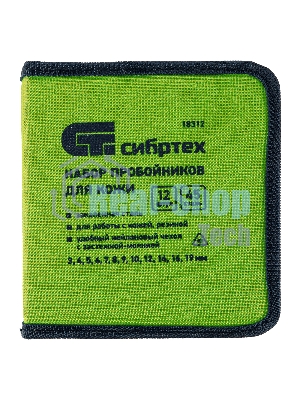 Набор пробойников для кожи Сибртех 3; 4; 5; 6; 7; 8; 9; 10; 12; 14; 16; 19 мм, 12 шт