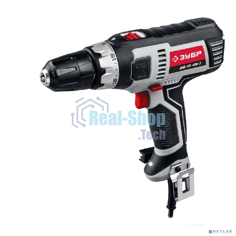 Дрель-шуруповерт сетевой ЗУБР ДШ-М1-400-2, Сетевая, 400Вт