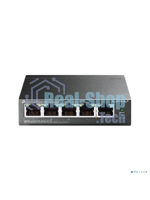 Коммутатор 5-Port 10/100Mbps Unmanaged Switch with 4-Port PoE, meta case, desktop mount, PoE budget 41W.