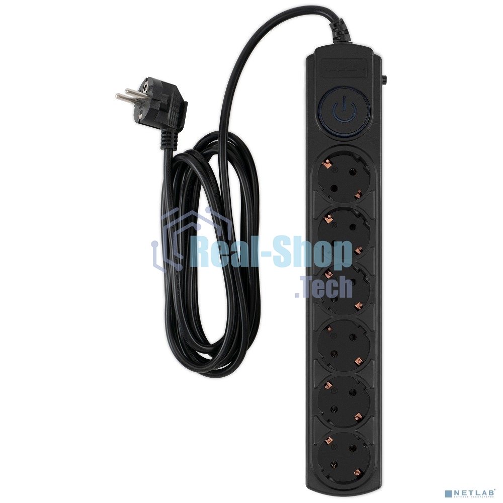 Сетевой фильтр Ippon BK-6-EU-3-10-B 3 м (6 розеток) черный (коробка)