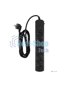 Сетевой фильтр Ippon BK-6-EU-3-10-B 3 м (6 розеток) черный (коробка)