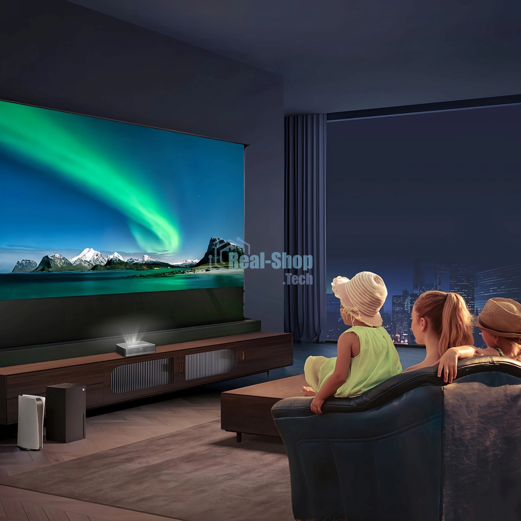 Экран Cactus 125x221 см FloorRising CS-PSFRALR-221X125 16:9 напольный рулонный черный (моторизованный привод)