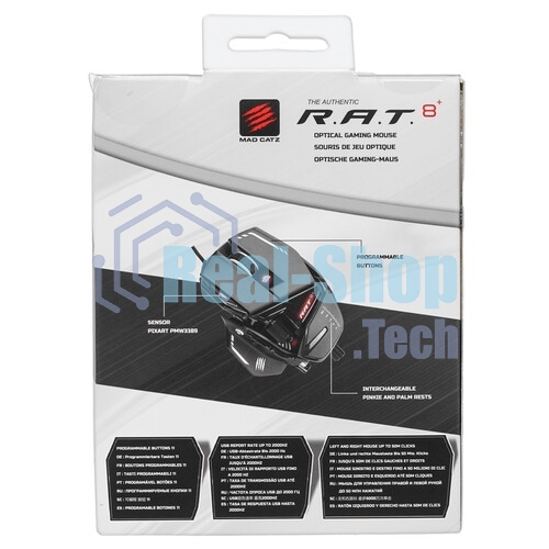Мышь проводная Mad Catz R.A.T. 8+ черный, 16000 dpi, USB, кнопки - 11