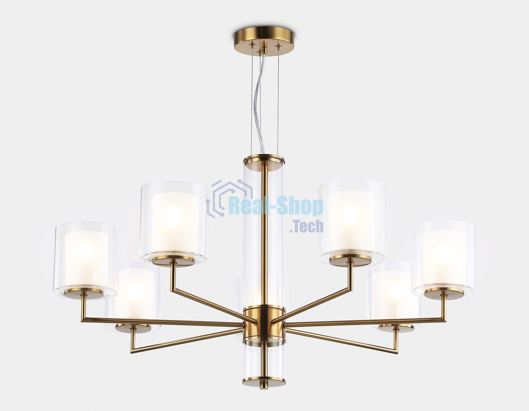 Люстра Ambrella light LH56013/7 BS/FR латунь/белый матовый E14*7 max 40W D790*1260