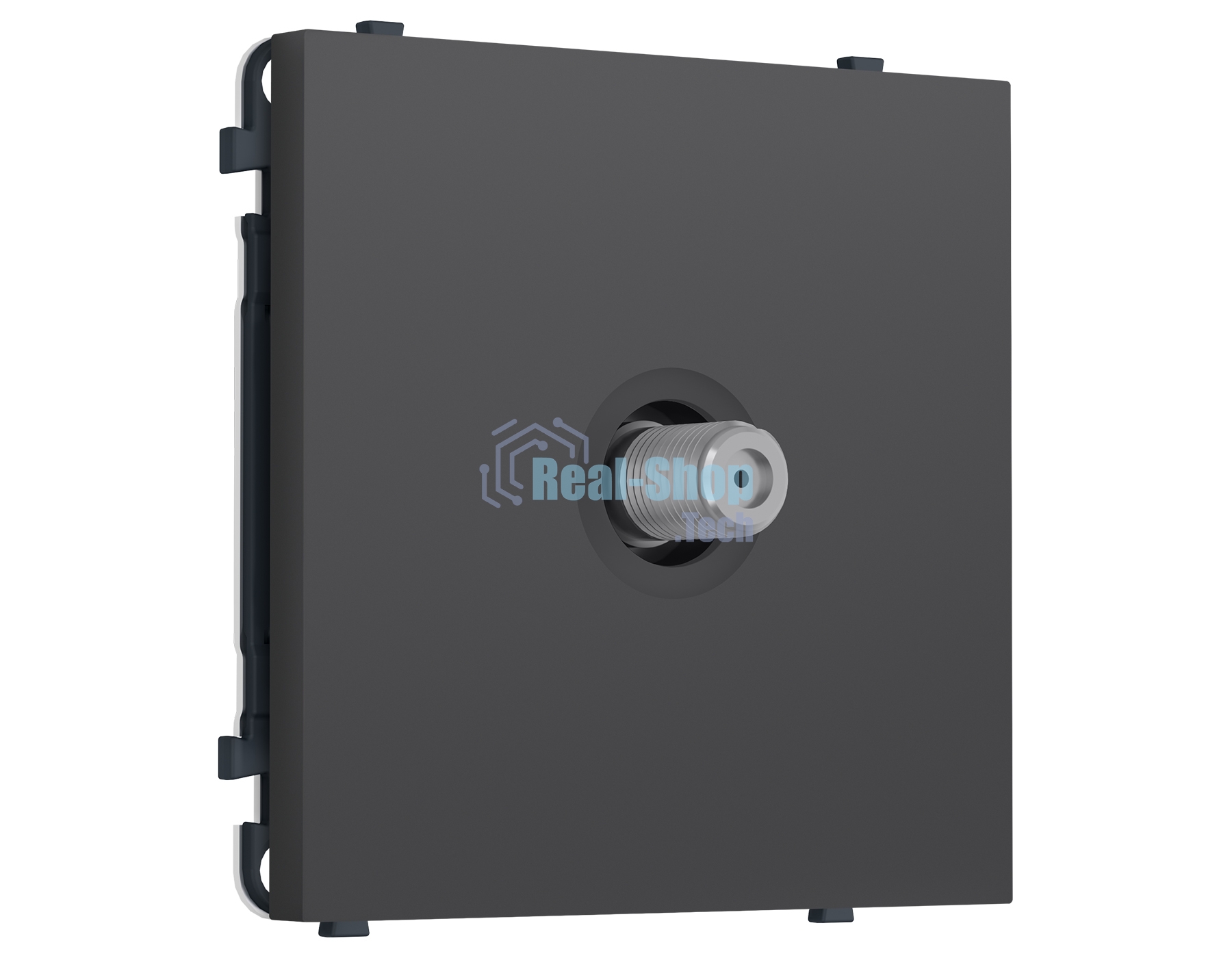 Комплект механизма TV розетки SAT SIGMA Графит Мягкое касание 5-2400MHz 3.5dB QUANT PRO (SP9130, PR215)