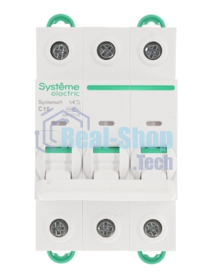 Автоматический выключатель Systeme Electric S9F22316 Systeme9 C 16A 3P 6kA 400В
