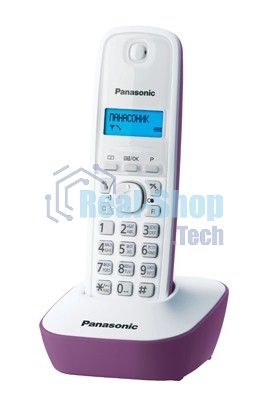 Телефон беспроводной (DECT) Panasonic KX-TG1611RUF (сиреневый) АОН, Caller ID,12 мелодий звонка,подсветка дисплея,поиск трубки