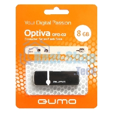 Флешка USB QUMO 8Gb, Optiva 02 Black QM8GUD-OP2 черный