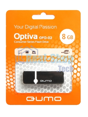 Флешка USB QUMO 8Gb, Optiva 02 Black QM8GUD-OP2 черный