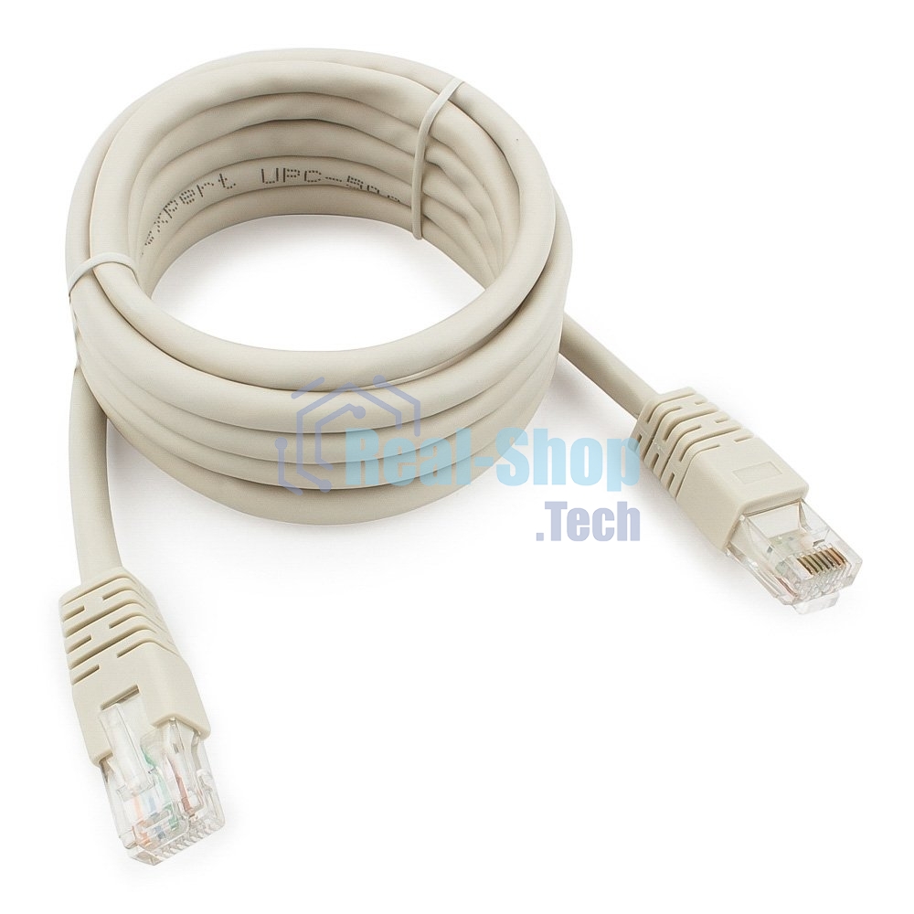 Патч-корд UTP Cablexpert PP6U-2M cat.6, 2м, литой, многожильный, серый