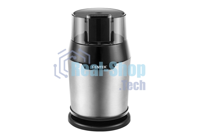 Кофемолка Centek CT-1362 (сталь) 200Вт, 60гр, стальн стакан, стальн чаша, прозрачная крышка