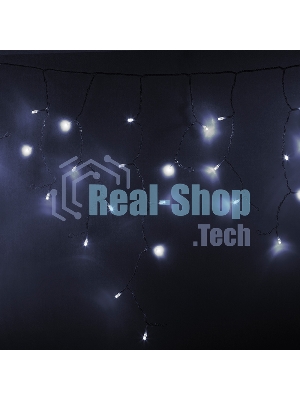 Гирлянда Neon-night Айсикл (бахрома) светодиодный, 2,4 х 0,6 м, прозрачный провод, 230 В, диоды белые, 88 LED