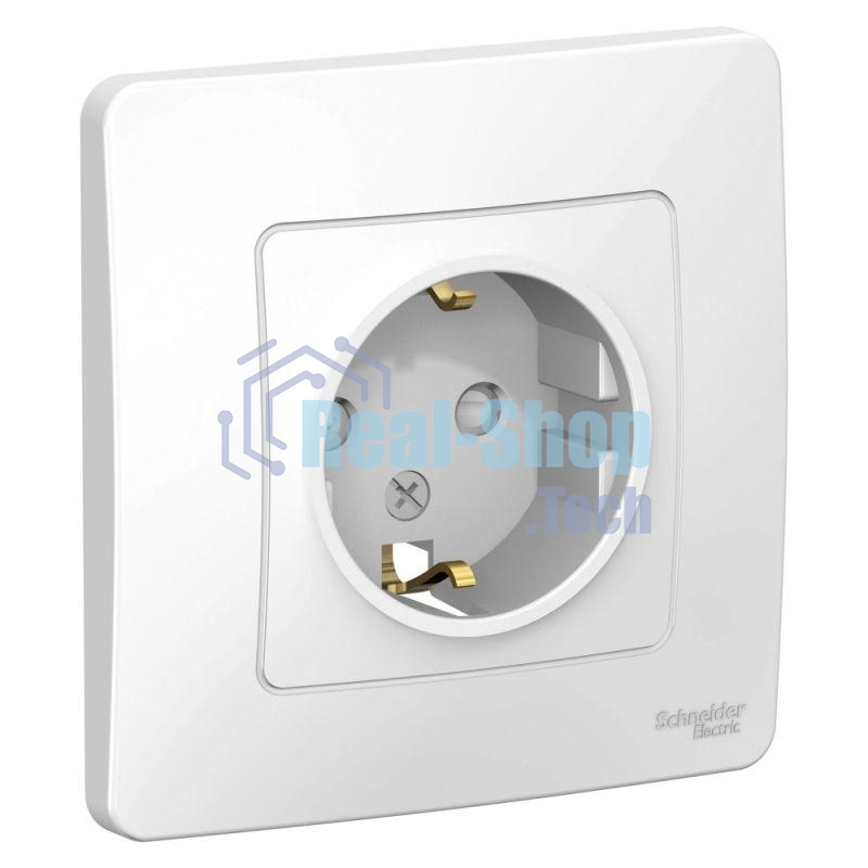 Розетка СП Blanca 16А 250В защ. шторки с заземл. бел. SchE BLNRS001111