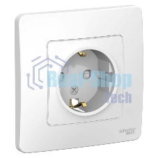 Розетка СП Blanca 16А 250В защ. шторки с заземл. бел. SchE BLNRS001111