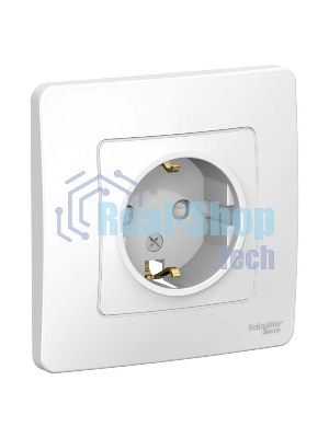 Розетка СП Blanca 16А 250В защ. шторки с заземл. бел. SchE BLNRS001111
