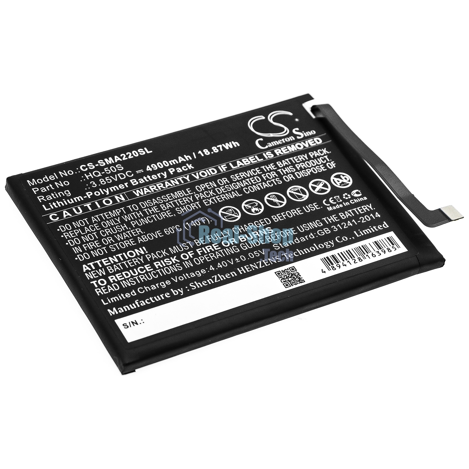 Аккумулятор CameronSinoCS-SMA220SL HQ-50S для Samsung Galaxy A02, Galaxy A02 2021 3.85V / 4900mAh / 18.87Wh