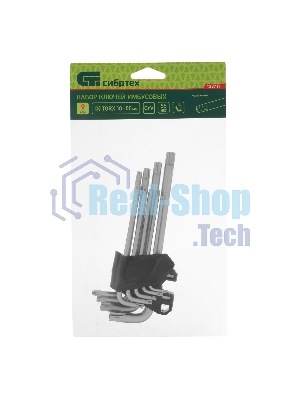 Набор ключей имбусовых Torx-Tempered Сибртех TT10-50, CrV, 9 шт., удлиненные