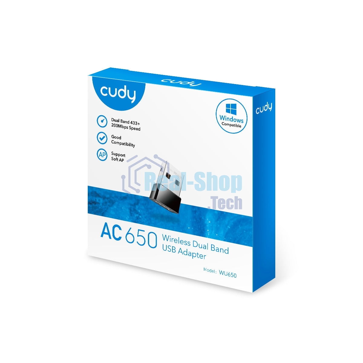 Сетевой адаптер Wi-Fi Cudy WU650 AC650 USB 2.0 (ант.внутр.) 1ант.