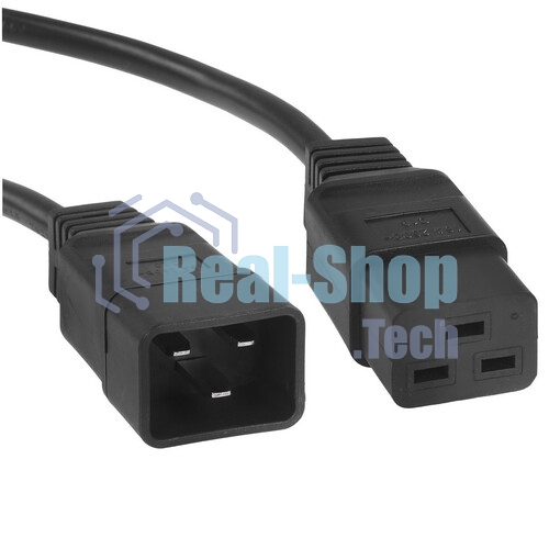 Шнур питания с фиксатором ЦМО IEC 60320 C19/IEC 60320 C20, 16 А/250 В (3 х 1,5), 1,8 м, синий