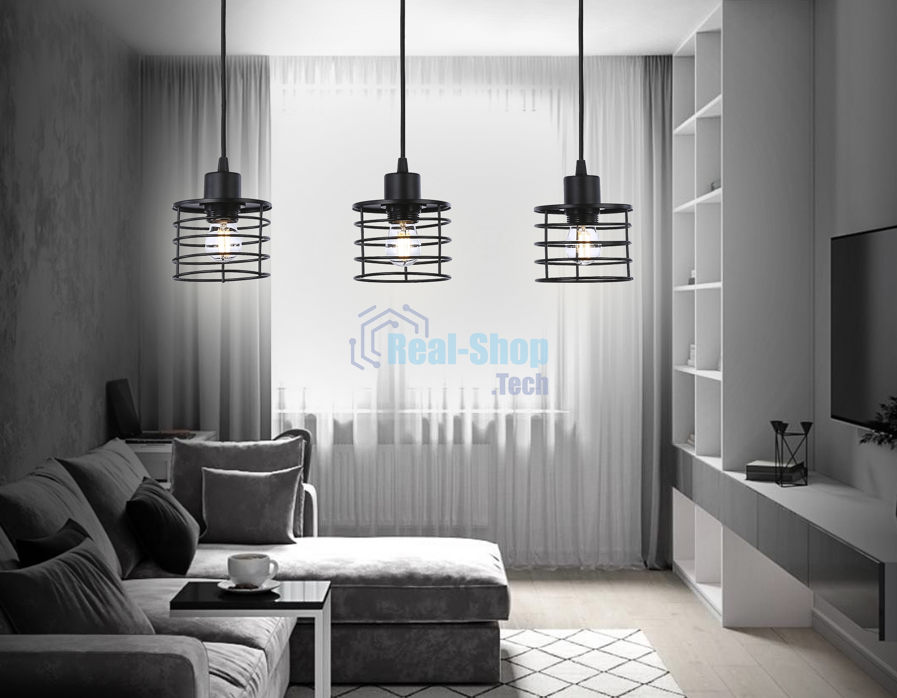 Светильник Ambrella light TR8075/3 BK черный E27*3 max 40W 582*120*1040