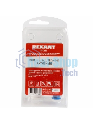 Флюс-гель для пайки Rexant, АКТИВНЫЙ, 12 мл, техно-шприц, блистер