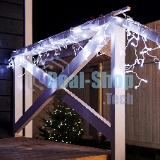 Гирлянда Neon-night Айсикл (бахрома) светодиодный, 2,4 х 0,6 м, прозрачный провод, 230 В, диоды белые, 88 LED