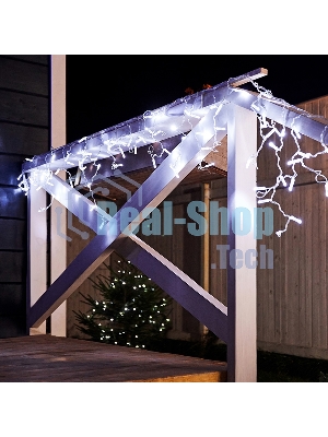 Гирлянда Neon-night Айсикл (бахрома) светодиодный, 2,4 х 0,6 м, прозрачный провод, 230 В, диоды белые, 88 LED