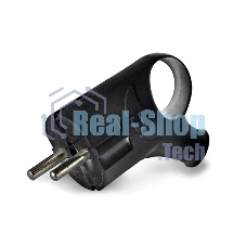 Вилка электрич. с заземл. угл. с ушком черный 16А 250В (еврослот) UNIVersal А0112