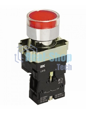 Кнопка LAY5-BW3461 с подсв. красн. 1з IEK BBT50-BW-K04