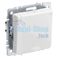 Розетка с з/к/ш с кр. 16А IP44 РСбш10-3-44-БрБ белый IEK BRITE