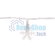 Гирлянда светодиодная Neon-night Снежинки большие 5м, 20LED, IP20, прозрачный провод, свечение мульти (RG/RB), мигание, 230В