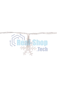 Гирлянда светодиодная Neon-night Снежинки большие 5м, 20LED, IP20, прозрачный провод, свечение мульти (RG/RB), мигание, 230В